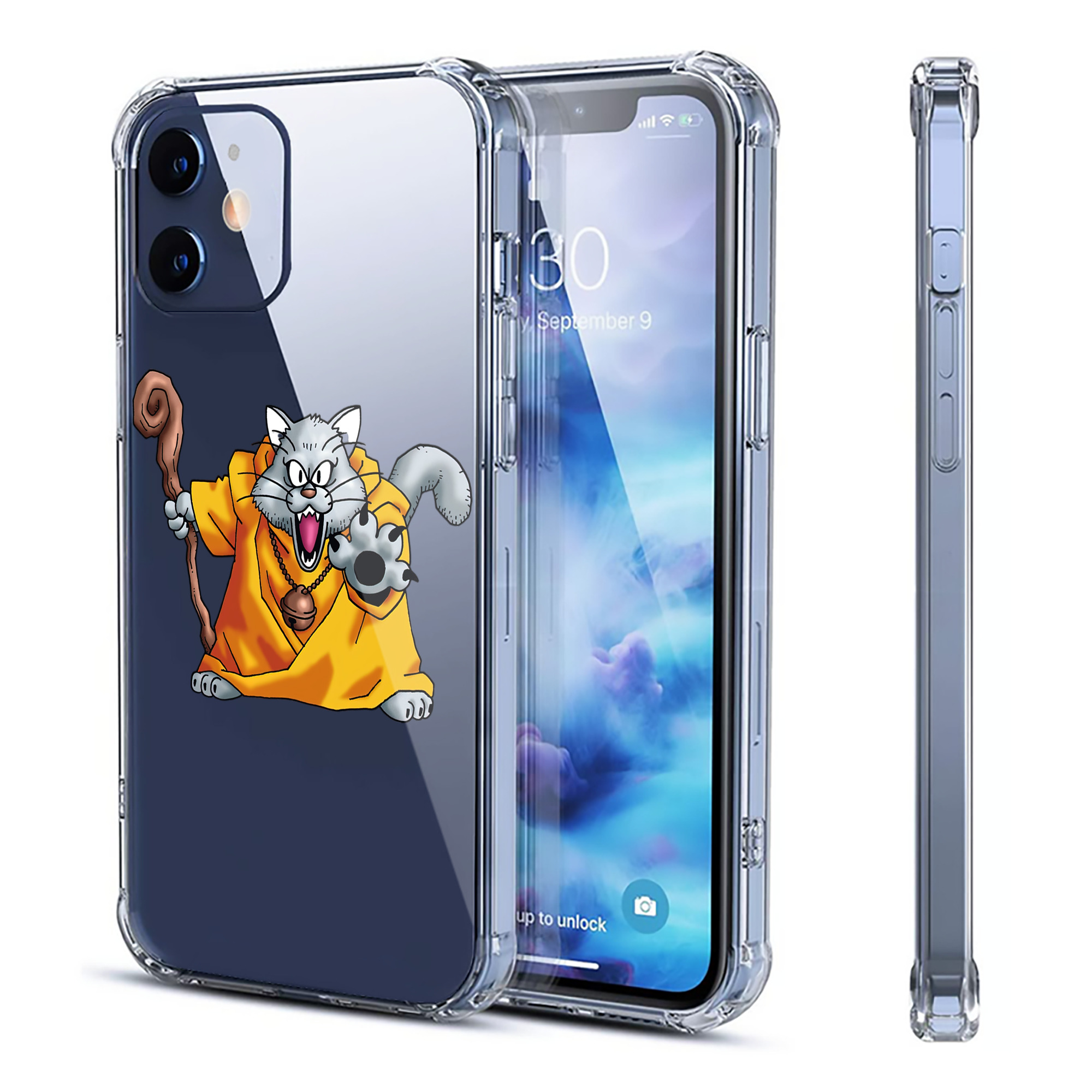 （画像用） ドラゴンクエスト Doragon Kuesuto Dragon Quest 【iPhone 12シリーズ対応】透明スマホケース（クリアソフトケース）